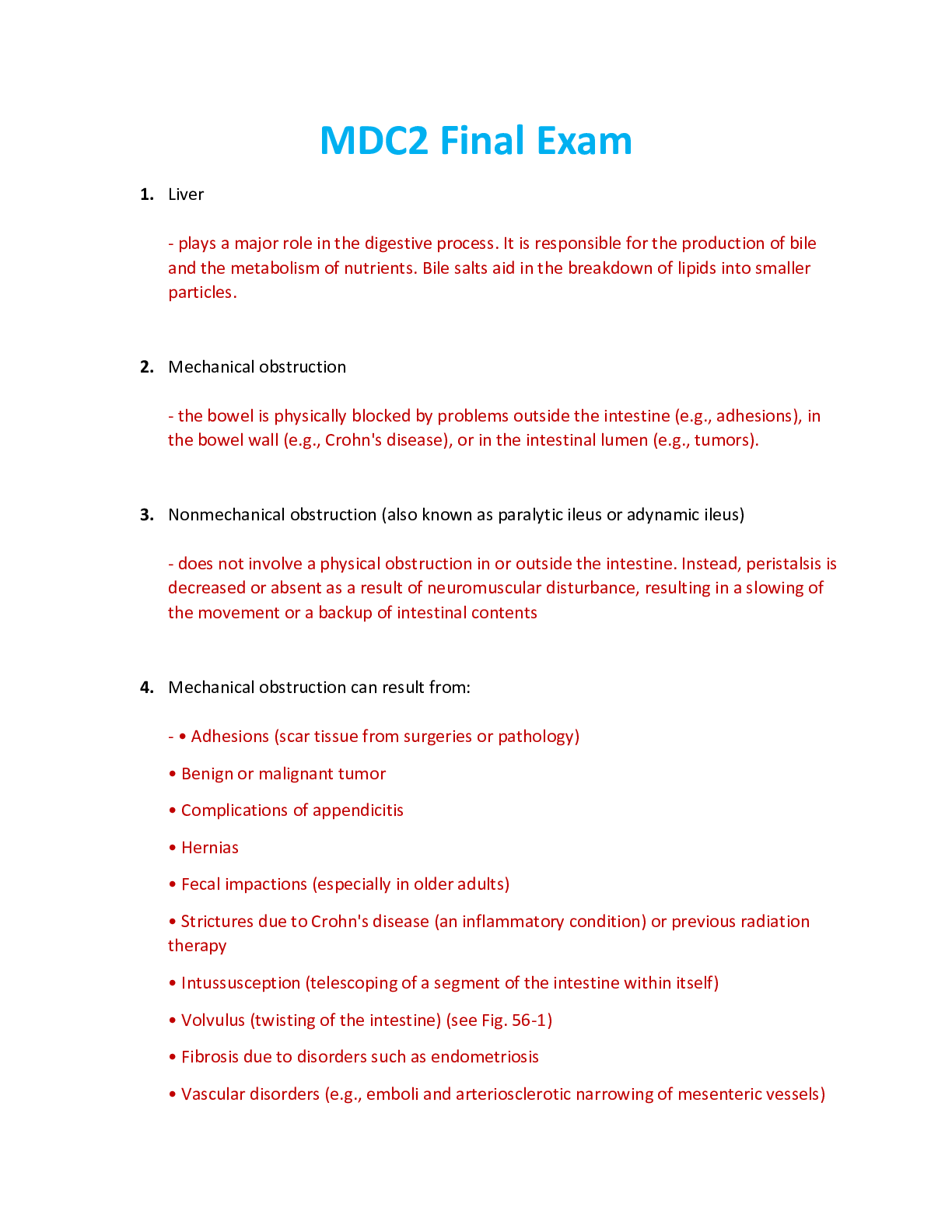 Preview image for NUR 2392 / NUR2392 Final Exam Study Guide: Multidimensional Care II / MDC 2 Final Exam Study Guide (2021/2022) Rasmussen